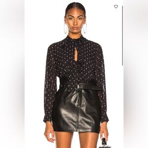 Alexis Black Blouse with Pink Accents